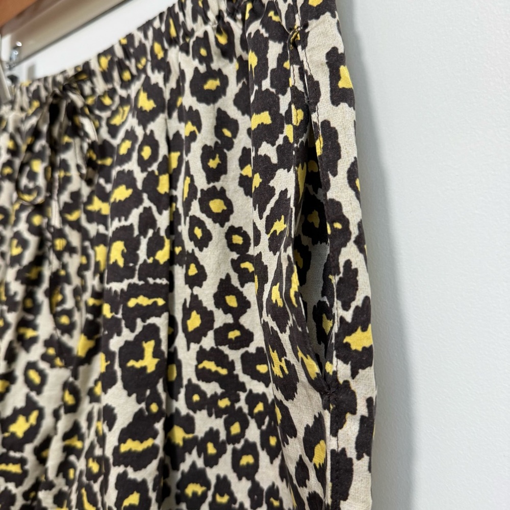 Raquel Allegra Leopard Print Cotton Silk Blend Shorts Large - Picture 4 of 11